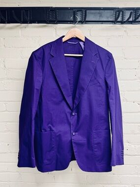 Men's Officine Generale Purple Two-Button Sport Coat Blazer